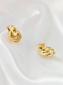 Aretes Pendientes Ondina 18k Oro Laminado Premium - Amarillo Oro - Ver 8