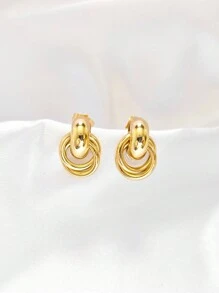 Aretes Pendientes Ondina 18k Oro Laminado Premium - Amarillo Oro - Ver 5