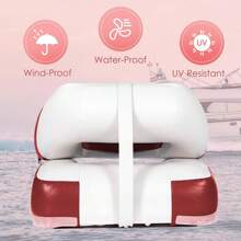 Set Of 2 Boat Seats, Boat Chairs With Folding Backrest, Highly Elastic Foam, PVC, PP, Weatherproof, Durable And Waterproof, UV-Resistant, Fishing Chair For Yachts And Boats - Red - View 3