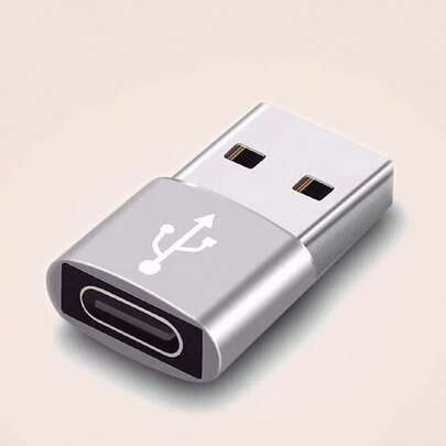 1 Pieza Conector Usb De Aleación De Aluminio A Tipo C, Adecuado Para Carga, Transmisión De Datos Y Conversión De Interfaz De Teléfonos Móviles, Ordenadores Y Cámaras