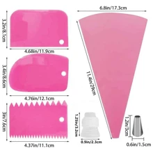 21入組蛋糕裝飾套件烘焙工具、蛋糕模具、糖衣尖 - 粉色 - 查看 2