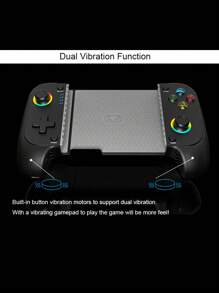 无线游戏控制器兼容 Switch 主机、iOS、安卓手机和 PS4，支持云平台和主机流媒体游戏，可与 Hall Rocker 一起拉伸 - 黑色 - 查看 8