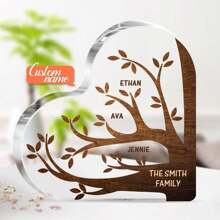 1 szt. Najlepsze prezenty w kształcie drzewa genealogicznego, które pokocha każdy członek rodziny. Największe błogosławieństwo dla Twojego serca - akrylowa tabliczka w kształcie serca. Spersonalizowany prezent z imieniem dla rodziców, przyjaciół i kochanków, odpowiedni na urodziny, walentynki, dzień matki, prezenty pamiątkowe, niestandardowe serce- Kształtne grube ozdoby akrylowe 10x10x1,2cm - 8 nazw - Zobacz 2