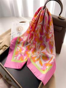 Boho 1pc Versatile And Fashionable Retro Flowers Sweet Picnic-Ins Style Chain Pattern Spring/Summer New Women Scarf