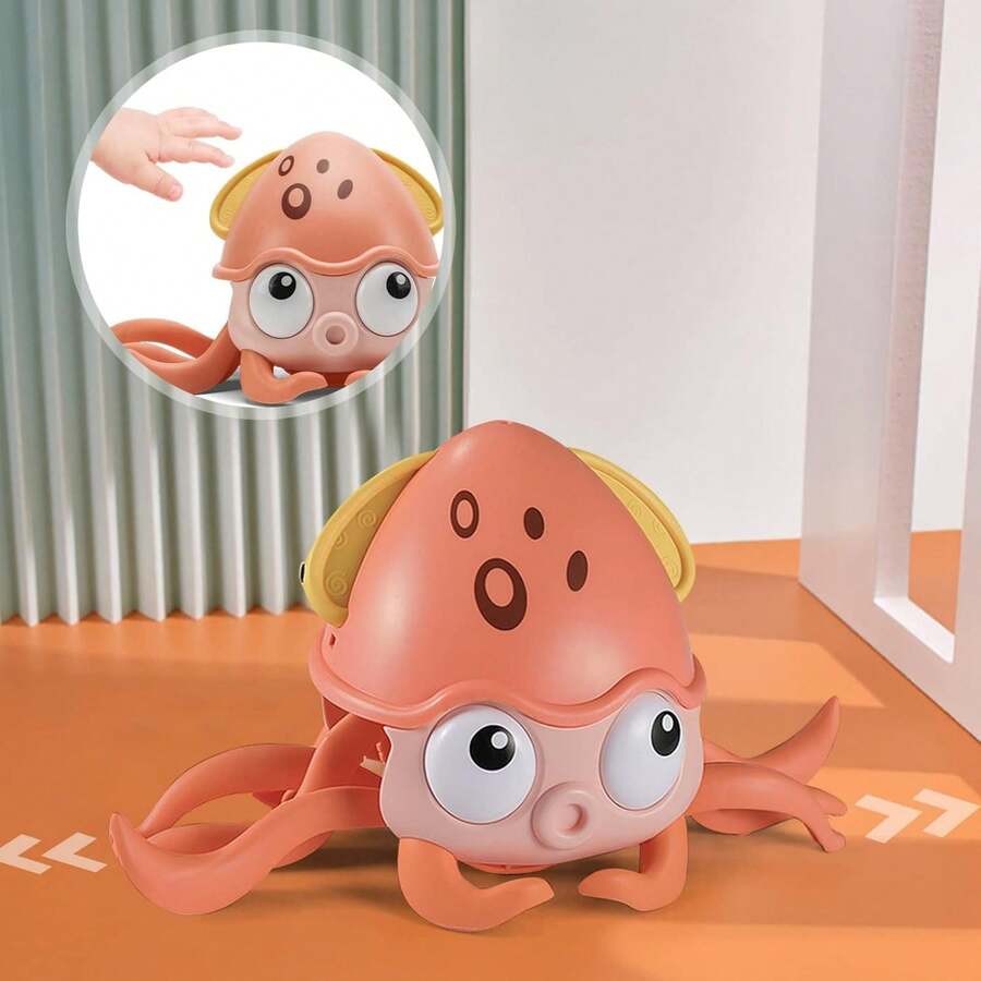Orange Octopus Pull Along Toy For Children Walking, Water Play And Bath ...
