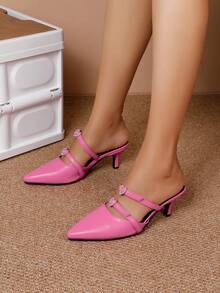 女士尖頭鞋，細跟/中跟鞋 - 粉色 - 查看 5