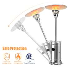 48,000 BTU Patio Propane Heater Stainless Steel W/Table & Wheels - Bạc - Xem 7