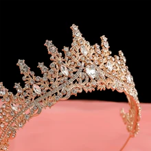 1件装 女孩奢华紫红色半圆形皇冠钻石首饰 婚礼美丽新娘派对女士皇冠皇家头饰 情人节配饰