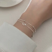 Heart Decor Layered Bracelet Valentines,Mom,Mother,Mother's Day,Gift