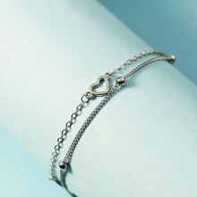 Heart Decor Layered Bracelet Valentines,Mom,Mother,Mother's Day,Gift