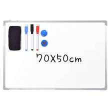 Whiteboard Test Can Be Written On, Magnetic Board With Aluminum Frame And Pen Tray, White, Selectable Sizes (70 X 50 Cm) - White - View 1