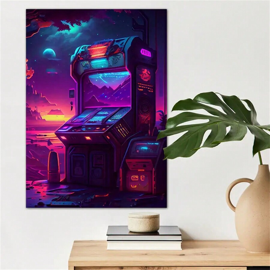 1pc Game Canvas Wall Art For Home Decor, Real Arcade Game Poster Wall ...