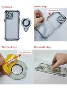 Apple Compatible With Iphone 16 15 Pro Max Holder Bracket Case Luxury Transparent Plating Airbag Shockproof Cover Compatible With Iphone 11 15 12 13 14 Pro Max 14 15 Plus S22 Ultra S23 Ultra S24 Ultra - Purple - View 4