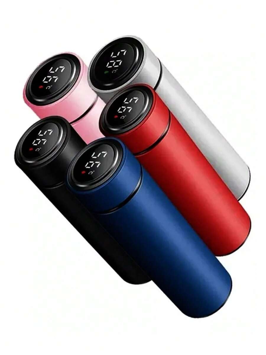 10 Piezas Termo Inteligente Digital Lector Temperatura Pantalla 500ml, led medidor de temperatura acero inoxidable