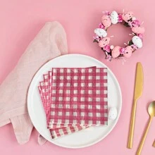 20 cái Màu hồng Kẻ sọc Dùng một lần Khăn giấy Đối với lễ Phục sinh Tiệc Chủ đề Đồ trang trí Quân nhu - Hồng - Xem 1