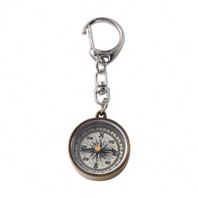 1pc Mini Compass Vintage Survival Zinc Alloy Pocket Compass With Key Ring Camping Compass Keychain Trekking Navigation Tools Thank You Gifts Teacher Accessories