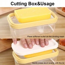 Butter Dish With Slicer, Temperature Resistant Cuttable Butter Keeper Box Airtight Storage Container For Home Kitchen - Clear - View 3