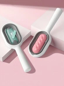 1入隨機顏色多功能寵物蒸氣刷，自潔式蒸氣按摩寵物刷，矽蒸氣寵物刷可清除糾結和鬆散的毛髮，一鍵噴霧和抑制飛散洗澡刷 - 彩色 - 查看 8