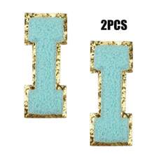 2pcs Ladies Golden Edge 4 Colors English Letters Hot Melt Glue Ironing Wool Embroidery Patches Decorate Bags And Clothes