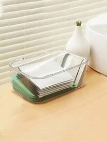 1 Stück transparente Acryl Klapplagerbox, Schreibtisch Make-up Organizer, Büroorganizer, Geschenke für Frauen, Weihnachtsgeschenke, Geschenkideen für Frauen, Raumdekoration - Transparent - Übersicht 5