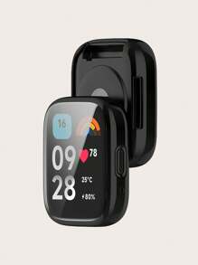 1pc Black TPU Electroplating Screen Scratch-Resistant Full Coverage Smart Watch Protective Case Compatible With Redmi Watch 3 Active