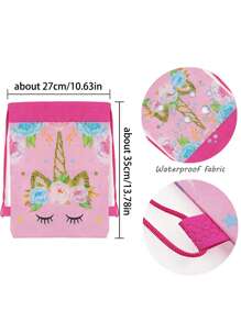 1/2/6/12 件独角兽无纺布束口袋，独角兽背包袋派对礼品袋零食收纳袋生日礼品袋派对用品装饰套件 - Style A - 查看 2