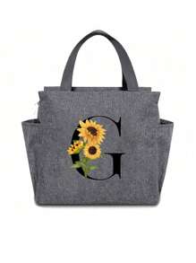 1 Túi Tote Ăn Trưa Chống Rò Rỉ Cách Nhiệt Lớn Có Thể Tái Sử Dụng Có Túi, Túi Giữ Nhiệt Bữa Trưa, Hộp Đựng Thực Phẩm Đóng Hộp Cho Nam Nữ Người Lớn Đi Học Đi Dã Ngoại Trường Học Tổ Chức Túi Đựng Đồ Cho Giáo Viên Túi Lớp Học Túi Tổ Chức Lớp Học - Xám - Xem 25