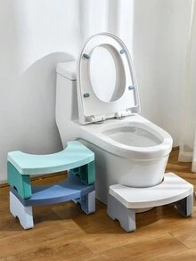 1pc Bathroom Toilet Seat Riser With Folding Stool, Toilet Step Stool - Multicolor - View 6