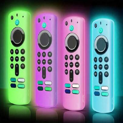 Silicone Remote Control Cover For Alexa Voice Remote 3rd-Gen L5B83G P4C6EN, Glow In The Dark Remote Case For Fire TV 4K Lite Max Cube Remotes For School,Office,Household,Travel,Bag,Organizer,Storage Insulation,Galentines,Puppy,Carnival,Party Decorations