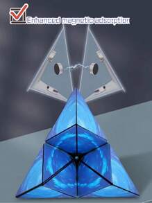 3d Magnetic Infinite Variety Puzzle Cube With Transforming Shapes For Mind Training, Stress Relief, Third/Fourth Order - Orange - View 3