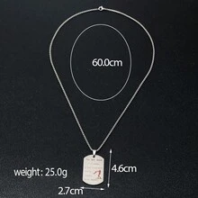 1 Miếng Nam Thép không gỉ Tag Vòng cổ mặt dây chuyền , Ngày của Cha Qủa tặng , Hip Hop Phong cách Xe máy Phụ kiện , Cá nhân hóa Điêu khắc Chó Tag Dây chuyền - màu đen - Xem 5