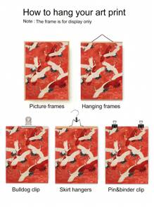 1 Pieza Pinturas De Lienzo De Imágenes De Animales, Arte De Pared De Grulla Coronada Roja, Impresión De Póster Japonés, Arte De Grulla Roja, Pintura De Pared Roja, Decoración De Pared Para Sala De Estar, Dormitorio, Oficina, Restaurante, Club, Tienda, Decoración Del Hogar, Regalo Creativo, Sin Marco