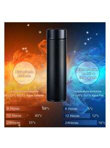 10 Piezas Termo Inteligente Digital Lector Temperatura Pantalla 500ml, led medidor de temperatura acero inoxidable