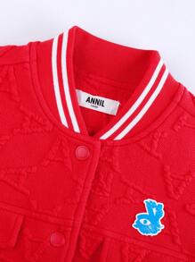 Annil Kids Coats Spring And Autumn Fashionable Baseball Uniforms Tween Girls Jackets Red