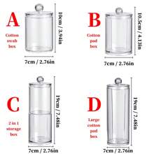 1pc Transparent Qtip Holder With Lid, Swab Box Makeup Pad Dispenser, Bathroom Storage Jar For Q-Tip,Pad,Floss Pick, Bathroom Organizer Accessories Storage Container Home Bathroom Decor Fall Decor Makeup Organizer Back To School