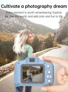 1080P Mini Portable Digital Camera, Rechargeable Camera With 2-Inch Screen And 15MP Resolution, Suitable As Christmas/Birthday Gift For 3-12 Years Old Boys And Girls, Includes 1 TF Card And Card Reader - Blue - View 4