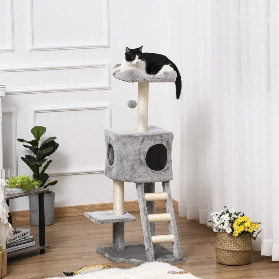 PawHut Cat Scratchers - Light Grey - View 1