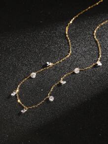 ELSEDES 1入組時尚典雅的s925純銀手工寶石吊墜項鍊,展現風格和珠寶感,適合女性日常穿著、派對穿著和紀念日穿著。婚禮訂婚新娘珠寶 - 金色 - 查看 4