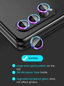 1 套彩色/黑色/银色相机镜头保护膜，适用于三星 Galaxy Z Flip 5/Galaxy Z Fold/Galaxy S23/24 Ultra/A55/A35/A34/A15/A05s/S24 FE/S25/S25 Ultra/Galaxy Z Flip 6/Galaxy Z Fold 6/Galaxy Z Flip 7/Galaxy Z Fold 7 防水防震防摔防刮防指纹全覆盖 - 彩色 - 查看 9