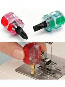 2pcs Sewing Machine Screwdriver Kit. Mini Short Screwdriver. Portable Radish Head Needle Plate Screwdriver. Repair Sewing Tools, Tools For Men