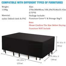 Outdoor Furniture Cover Rattan Corner L-Shape-Sofa Waterproof Garden Covers - Black - View 5