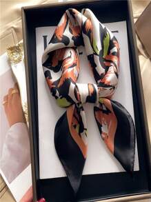 Boho 1pc Versatile And Fashionable Retro Flowers Sweet Picnic-Ins Style Chain Pattern Spring/Summer New Women Scarf