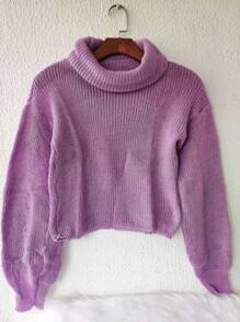 Women Sweaters - 淡紫色 - 查看 2