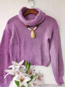Women Sweaters - 淡紫色 - 查看 1