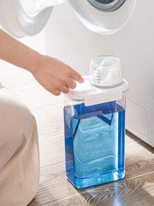 1pc Multi-Functional Laundry Detergent Storage Box For Bathroom, Transparent Acrylic Powder Box For Clothes Washing Beads, Grain Storage For Pet Food