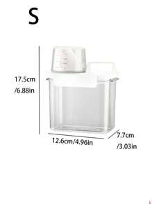 1pc Multi-Functional Laundry Detergent Storage Box For Bathroom, Transparent Acrylic Powder Box For Clothes Washing Beads, Grain Storage For Pet Food