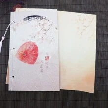 復古墨畫＆風線裝筆記本,a5復古風日記禮物套裝,隨機圖案 - 彩色 - 查看 5
