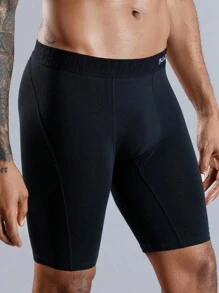 4 件装 长款男士透气字母印花平角内裤 - 彩色 - 查看 5