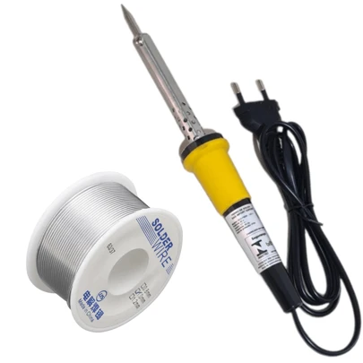 Kit Ferro De Solda Soldar Soldador 110v 40w ou 60w Com Rolo de Estanho Reforçado
