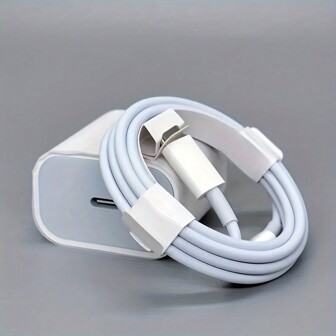 20W 快速充电适配器套装：1 X 20W 充电器头 + 1 X 3.3 英尺/100 厘米高效快速充电线，兼容 14 Pro Max/14 Pro/14 Plus/14/13/12/11/XS/XR/8/7/6、iPad 系列，适用于旅行、办公室、宿舍和家庭